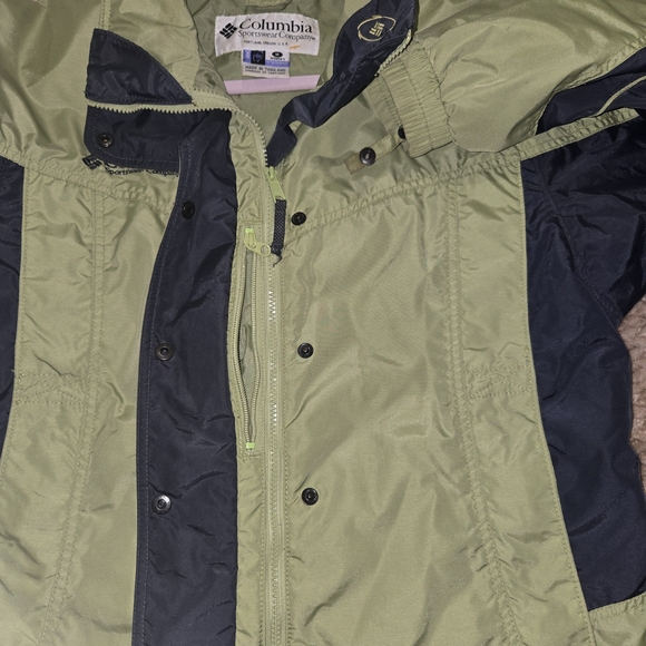 Columbia Calais Peak Women's Jacket Green & Navy High Collar. - Picture 9 of 12